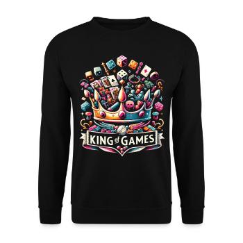 Règle du jeu : Couronne, cartes et dés - Sweat-shirt Unisexe - noir - Devant - Alina (178cm) & Michal (187cm)