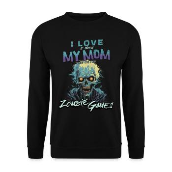 I love my Mom Zombie video games for gamers - Unisex Sweatshirt - black - Front - Alina (178cm) & Michal (187cm)