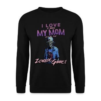 I love my Mom Zombie Video Games for Gamers Gamers - Unisex Sweatshirt - black - Front - Alina (178cm) & Michal (187cm)