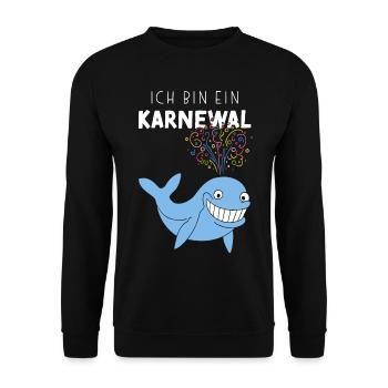 Ich bin ein Karnewal Karneval Konfetti Fastelovend - Unisex Pullover - Schwarz - Vorne - Alina (178cm) & Michal (187cm)