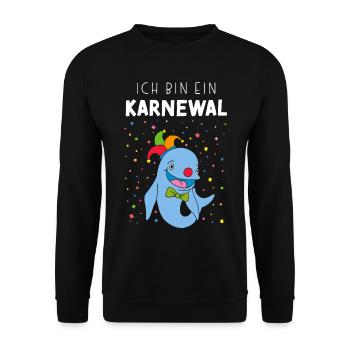 Ich bin ein Karnewal Karneval Fasching Konfetti - Unisex Pullover - Schwarz - Vorne - Alina (178cm) & Michal (187cm)