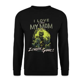I love my Mom Zombie Video Games for Gamers Gamers - Unisex Sweatshirt - black - Front - Alina (178cm) & Michal (187cm)