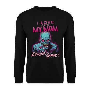 I love my Mom Zombie Video Games for Gamers Gamers - Unisex Sweatshirt - black - Front - Alina (178cm) & Michal (187cm)