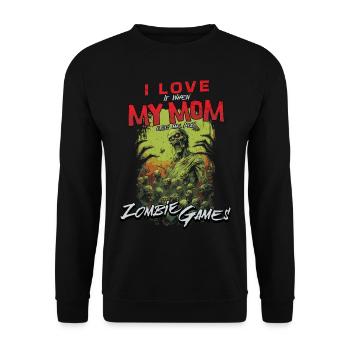 I love my Mom Zombie video games for gamers - Unisex Sweatshirt - black - Front - Alina (178cm) & Michal (187cm)