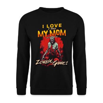 I love my Mom Zombie video games for gamers - Unisex Sweatshirt - black - Front - Alina (178cm) & Michal (187cm)