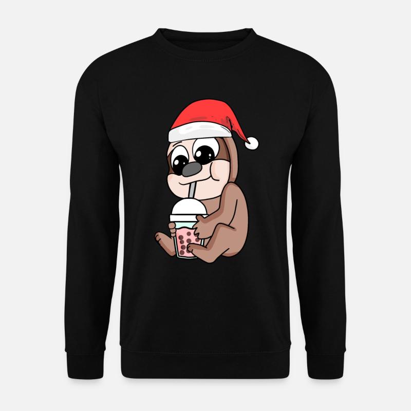 Sloth Christmas Bubble Tea - Unisex Sweatshirt - black