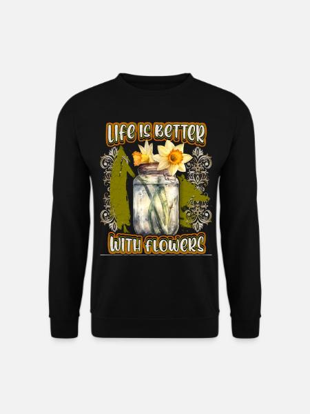 Påskelilje, påskelilje, vintage botanisk blomst - Unisex sweater - sort