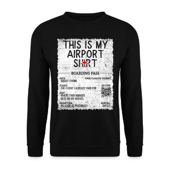 Vacation Travel Quote - This Is My Airport - Unisex Sweatshirt - black - Front - Alina (178cm) & Michal (187cm)