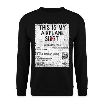 Vacation Travel Quote - This Is My Airplane - Unisex Sweatshirt - black - Front - Alina (178cm) & Michal (187cm)