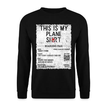 Vacation Travel Quote - This Is My Plane - Unisex Sweatshirt - black - Front - Alina (178cm) & Michal (187cm)