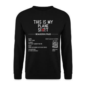 Vacation Travel Quote - This Is My Plane - Unisex Sweatshirt - black - Front - Alina (178cm) & Michal (187cm)