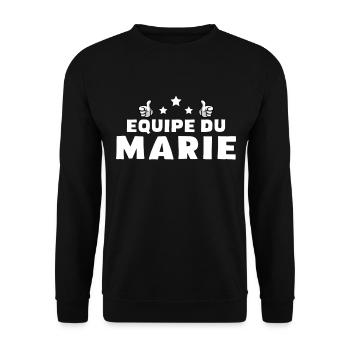 Équipe Du Marie Citation De Fête De Célibataire - Sweat-shirt Unisexe - noir - Devant - Alina (178cm) & Michal (187cm)