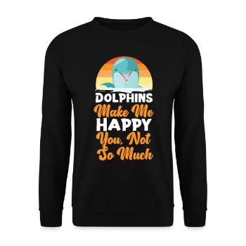 Dauphin Rétro Dauphins Me Font - Sweat-shirt Unisexe - noir - Devant - Alina (178cm) & Michal (187cm)