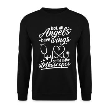 Infirmière de jour Infirmière autorisée Infirmière d’hôpital Vie d’infirmière - Sweat-shirt Unisexe - noir - Devant - Alina (178cm) & Michal (187cm)