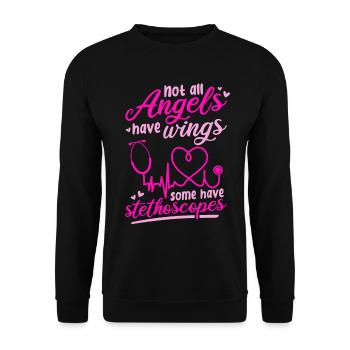 Infirmière autorisée Infirmière hospitalière Vie d’infirmière - Sweat-shirt Unisexe - noir - Devant - Alina (178cm) & Michal (187cm)