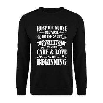 Geriatric Nurse Hospice Nurse - Unisex Sweatshirt - black - Front - Alina (178cm) & Michal (187cm)