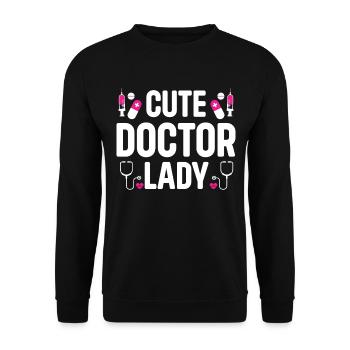 Cute Doctor Lady - Médecin de l’hôpital - Sweat-shirt Unisexe - noir - Devant - Alina (178cm) & Michal (187cm)