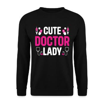 Emergency Doctor Lady - Cute Doctor Lady - Unisex Sweatshirt - black - Front - Alina (178cm) & Michal (187cm)