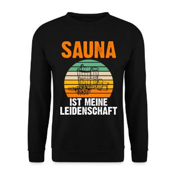 Wellness Saunagänger Saunieren Saunierer Sauna - Unisex Pullover - Schwarz - Vorne - Alina (178cm) & Michal (187cm)