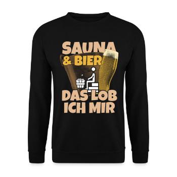 Bier Wellness Saunagänger Saunieren Saunierer Saun - Unisex Pullover - Schwarz - Vorne - Alina (178cm) & Michal (187cm)