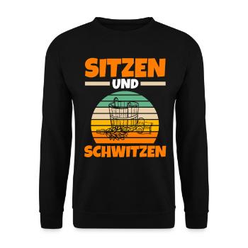 Wellness Saunagänger Saunieren Saunierer Sauna - Unisex Pullover - Schwarz - Vorne - Alina (178cm) & Michal (187cm)