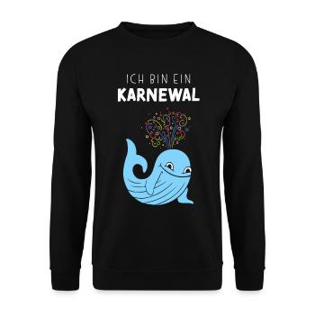 Ich bin ein Karnewal Karneval Konfetti Karnevalfan - Unisex Pullover - Schwarz - Vorne - Alina (178cm) & Michal (187cm)