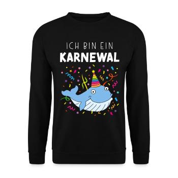 Ich bin ein Karnewal Kölner Karneval Konfetti - Unisex Pullover - Schwarz - Vorne - Alina (178cm) & Michal (187cm)