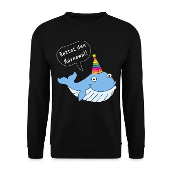 Karneval Fasching Konfetti Karnewal Rosenmontag - Unisex Pullover - Schwarz - Vorne - Alina (178cm) & Michal (187cm)