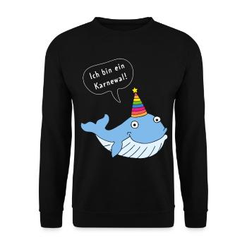 Ich bin ein Karnewal Karneval Konfetti Fastelovend - Unisex Pullover - Schwarz - Vorne - Alina (178cm) & Michal (187cm)