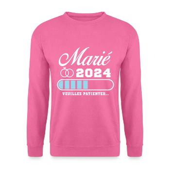 Homme Futur Marié 2024 Humour Cadeau - Sweat-shirt Unisexe - rose - Devant