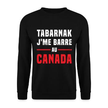 TABARNAK Je Me Barre Au Canada Humour - Sweat-shirt Unisexe - noir - Devant - Alina (178cm) & Michal (187cm)
