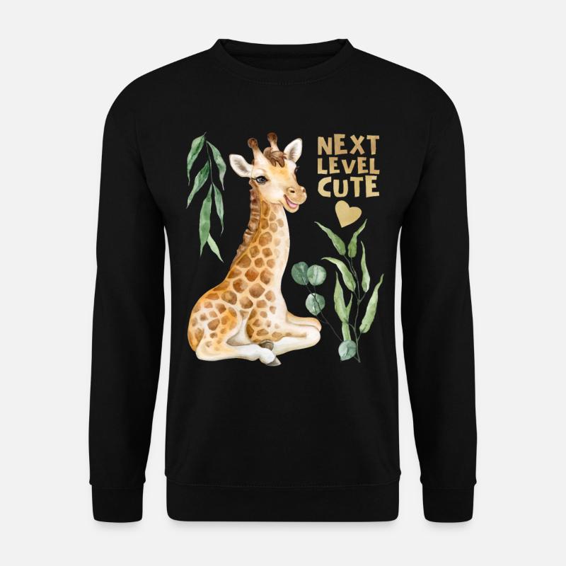 Comic Giraffe, funny saying - Unisex Sweatshirt - black