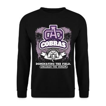 Football, Cobras Club Logo, Football Club Saying - Unisex Sweatshirt - black - Front - Alina (178cm) & Michal (187cm)