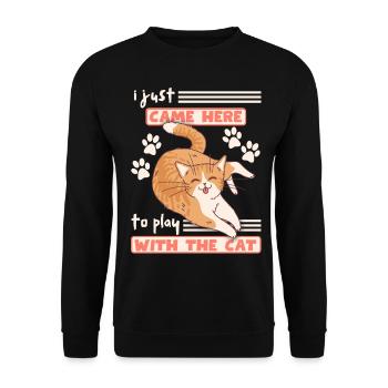 Funny cat sticks out tongue, cheeky saying - Unisex Sweatshirt - black - Front - Alina (178cm) & Michal (187cm)