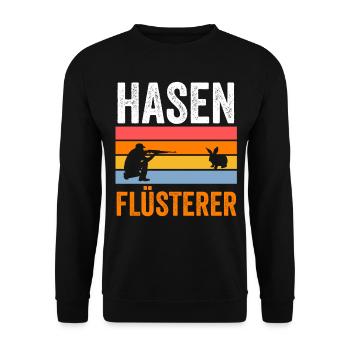 Hasenjäger Hasenjagd Kaninchenjagd Jäger - Unisex Pullover - Schwarz - Vorne - Alina (178cm) & Michal (187cm)