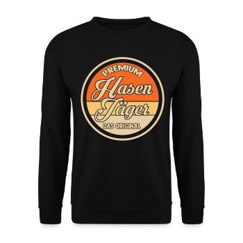 Hasenjäger Hasenjagd Kaninchenjagd Jäger - Unisex Pullover - Schwarz - Vorne - Alina (178cm) & Michal (187cm)