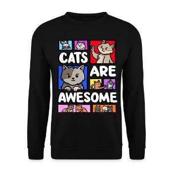 Cats are awesome, kitten lover meme, - Unisex Sweatshirt - black - Front - Alina (178cm) & Michal (187cm)