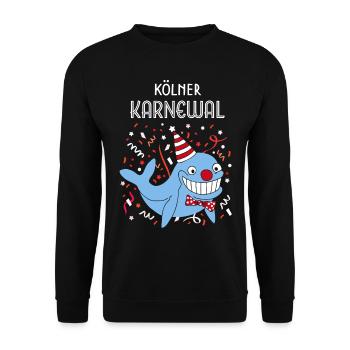 Kölner Karneval Fasching Konfetti Clown Närrin - Unisex Pullover - Schwarz - Vorne - Alina (178cm) & Michal (187cm)