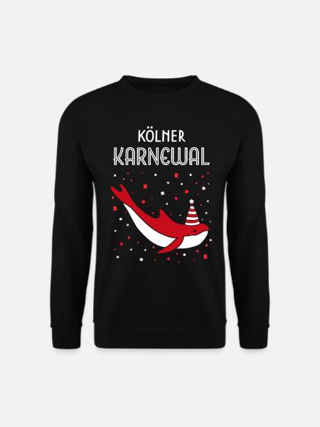 Kölner Karneval Fasching Konfetti Rot und Weiß - Unisex Pullover - Schwarz