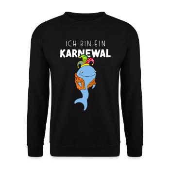 Ich bin ein Karnewal Karneval Fasching Konfetti - Unisex Pullover - Schwarz - Vorne - Alina (178cm) & Michal (187cm)