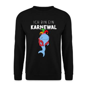 Ich bin ein Karnewal Karneval Konfetti Narrenkappe - Unisex Pullover - Schwarz - Vorne - Alina (178cm) & Michal (187cm)