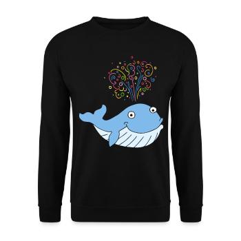 Carnival, Carnival, Confetti, Whale, Confetti Rain - Unisex Sweatshirt - black - Front - Alina (178cm) & Michal (187cm)