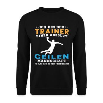 Mannschaft Handballspieler Beachhandball Ballsport - Unisex Pullover - Schwarz - Vorne - Alina (178cm) & Michal (187cm)