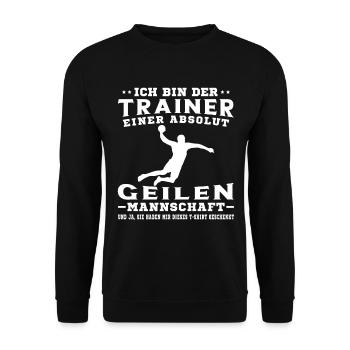 Mannschaft Handballspieler Beachhandball Ballsport - Unisex Pullover - Schwarz - Vorne - Alina (178cm) & Michal (187cm)