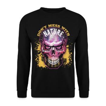 Umweltschutz Skull Totenkopf Naturschutz Spruch - Unisex Pullover - Schwarz - Vorne - Alina (178cm) & Michal (187cm)