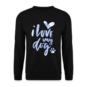 Chien, je-aime-mon-chien, chien-maman, chien-papa disant - Sweat-shirt Unisexe - noir - Devant - Alina (178cm) & Michal (187cm)