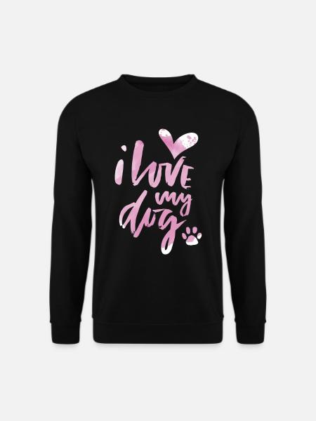 Hunde-Mama Hunde-Papa Spruch, Hund, i-love-my-dog - Unisex Pullover - Schwarz