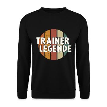 Trainerlegende | Coach Trainer Geschenk - Unisex Pullover - Schwarz - Vorne - Alina (178cm) & Michal (187cm)