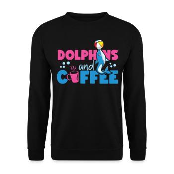 Dolphin Coffee Dolphins And Coffee - Unisex Sweatshirt - black - Front - Alina (178cm) & Michal (187cm)
