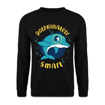 Dolphin Dolphinateley Smart - Unisex Sweatshirt - black - Front - Alina (178cm) & Michal (187cm)